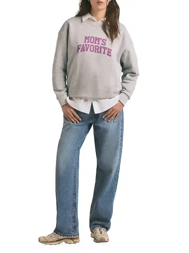 Favorite Daughter Women's Mom's Favorite Cotton Sweatshirt - Heather Grey - Size Small | Thumbnail 2