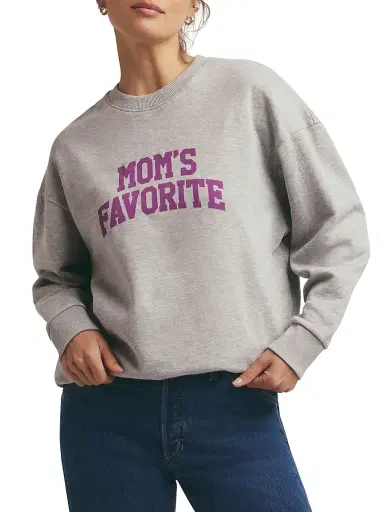 Favorite Daughter Women's Mom's Favorite Cotton Sweatshirt - Heather Grey - Size Small | Thumbnail 3