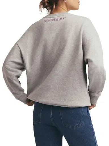 Favorite Daughter Women's Mom's Favorite Cotton Sweatshirt - Heather Grey - Size Small | Thumbnail 5
