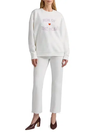 Favorite Daughter Women's ''Mom Of The Year'' Cotton-Blend Sweatshirt - White Wisteria - Size XS | Thumbnail 2