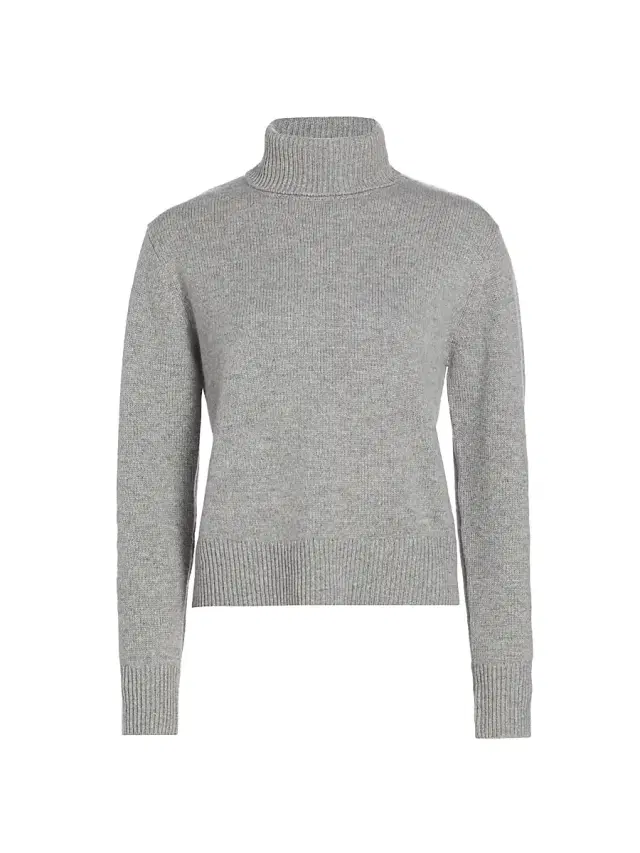 FRAME Women's Cashmere Turtleneck Sweater - Heather Grey