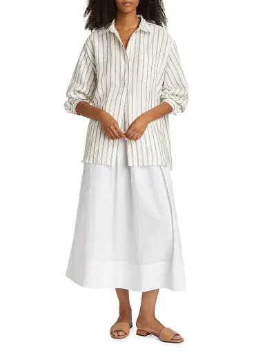 Jenni Kayne Women's Linen Striped Oversized Shirt | Thumbnail 2 Jenni Kayne Women's Linen Striped Oversized Shirt | Thumbnail 2