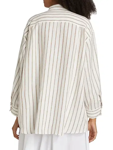 Jenni Kayne Women's Linen Striped Oversized Shirt | Thumbnail 5 Jenni Kayne Women's Linen Striped Oversized Shirt | Thumbnail 5