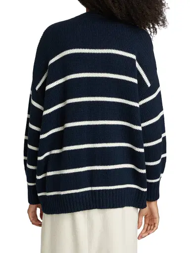 Jenni Kayne Women's Chloe Striped Cotton Cardigan - Navy Ivory Stripe - Size XL | Thumbnail 5 Jenni Kayne Women's Chloe Striped Cotton Cardigan - Navy Ivory Stripe - Size XL | Thumbnail 5
