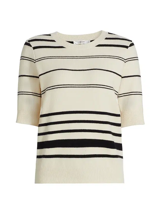 FRAME Women's Striped Wool-Cashmere Sweater - Cream Multi