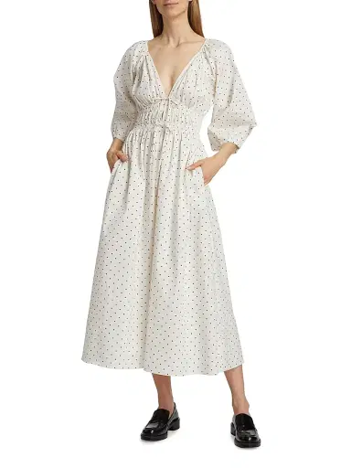 Wayf Women's Veronica Polka Dot Cotton Midi-Dress | Thumbnail 2 Wayf Women's Veronica Polka Dot Cotton Midi-Dress | Thumbnail 2