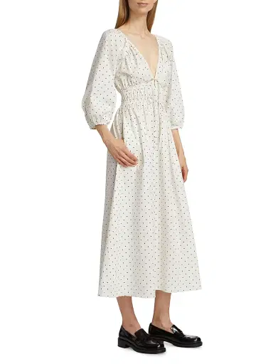 Wayf Women's Veronica Polka Dot Cotton Midi-Dress | Thumbnail 3 Wayf Women's Veronica Polka Dot Cotton Midi-Dress | Thumbnail 3