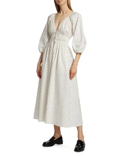 Wayf Women's Veronica Polka Dot Cotton Midi-Dress | Thumbnail 4 Wayf Women's Veronica Polka Dot Cotton Midi-Dress | Thumbnail 4