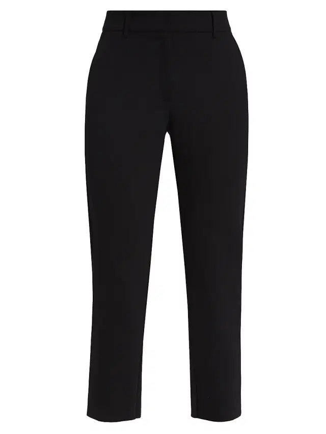 Women's Cropped Neoprene Trousers - Black