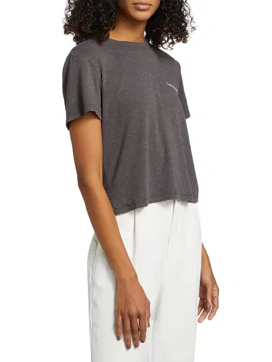 Favorite Daughter Women's Logo Crop T-Shirt - Charcoal - Size XXL | Thumbnail 4 Favorite Daughter Women's Logo Crop T-Shirt - Charcoal - Size XXL | Thumbnail 4
