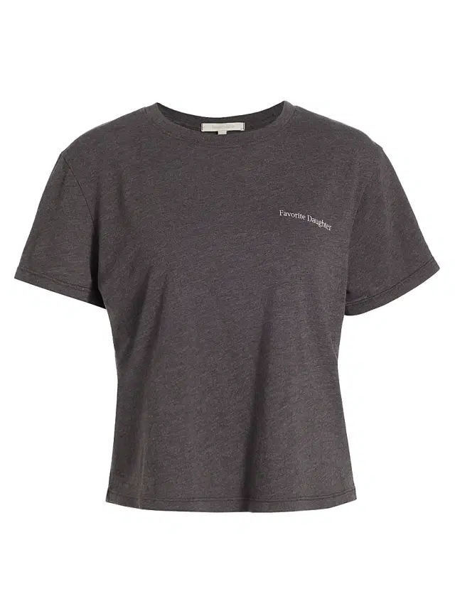 Favorite Daughter Women's Logo Crop T-Shirt - Charcoal