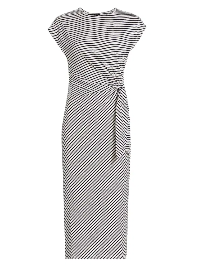 Rails Women's Selah Striped Side-Tie Midi-Dress -  Navy Micro Stripe