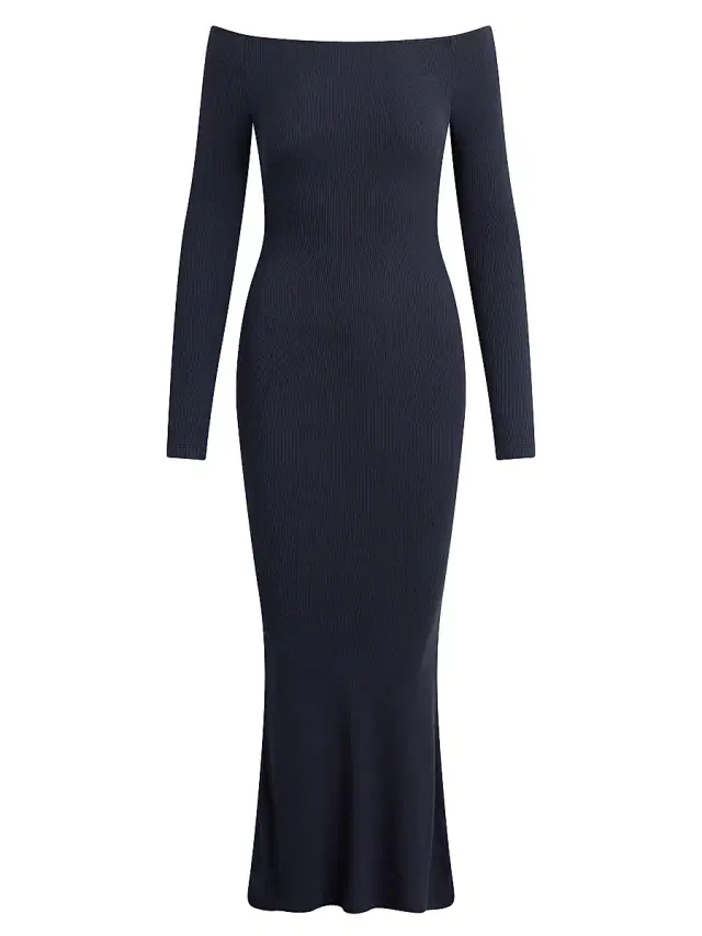 Favorite Daughter Women's The Sara Off-The-Shoulder Midi-Dress - Navy