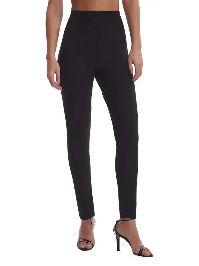 Women's Faux-Suede High-Waist Leggings - Black