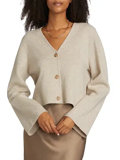 Jenni Kayne Women's Chelsea Wool-Cashmere Cardigan - Oatmeal - Size XL | Thumbnail 3 Jenni Kayne Women's Chelsea Wool-Cashmere Cardigan - Oatmeal - Size XL | Thumbnail 3