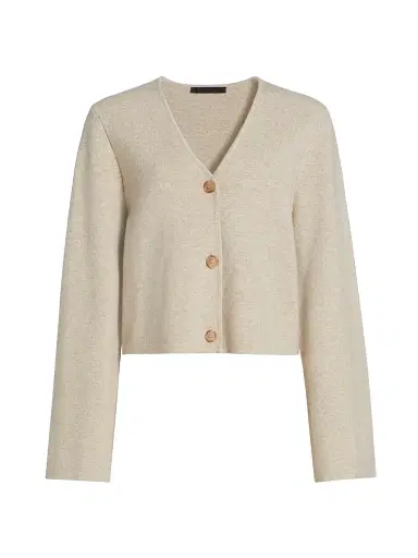 Jenni Kayne Women's Chelsea Wool-Cashmere Cardigan - Oatmeal - Size XL | Thumbnail 1 Jenni Kayne Women's Chelsea Wool-Cashmere Cardigan - Oatmeal - Size XL | Thumbnail 1