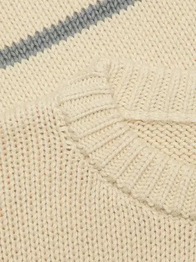 Jenni Kayne Women's Chloe Striped Cotton Sweater - Cream Dusty Blue Stripe - Size XL | Thumbnail 7 Jenni Kayne Women's Chloe Striped Cotton Sweater - Cream Dusty Blue Stripe - Size XL | Thumbnail 7
