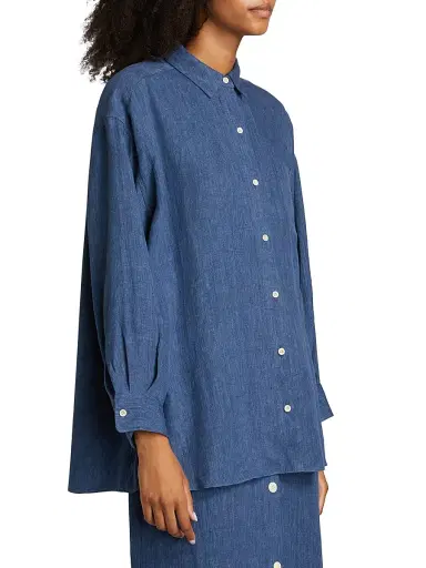 Jenni Kayne Women's Relaxed Silk Oversized Button-Up Shirt | Thumbnail 4 Jenni Kayne Women's Relaxed Silk Oversized Button-Up Shirt | Thumbnail 4