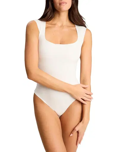 Commando Women's Neoprene Cap-Sleeve Bodysuit - White - Size XL | Thumbnail 3 Commando Women's Neoprene Cap-Sleeve Bodysuit - White - Size XL | Thumbnail 3