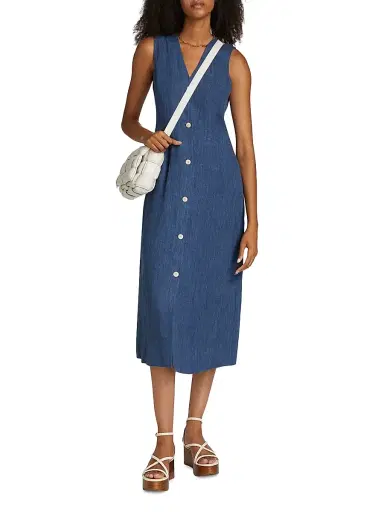 Jenni Kayne Women's Callan Linen Midi-Dress - Chambray - Size XL | Thumbnail 3 Jenni Kayne Women's Callan Linen Midi-Dress - Chambray - Size XL | Thumbnail 3