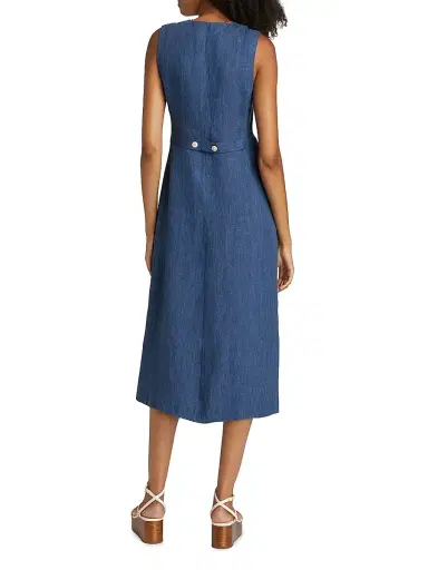 Jenni Kayne Women's Callan Linen Midi-Dress - Chambray - Size XL | Thumbnail 5 Jenni Kayne Women's Callan Linen Midi-Dress - Chambray - Size XL | Thumbnail 5