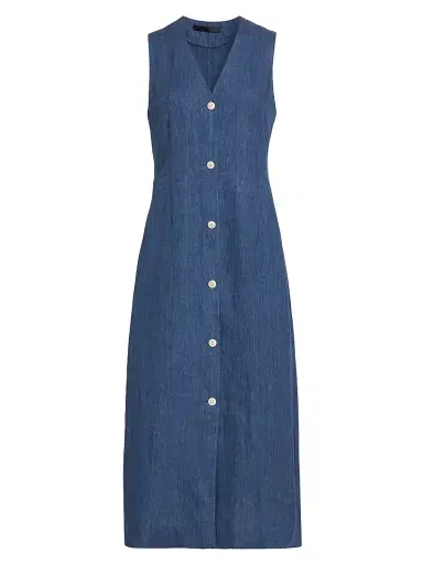 Jenni Kayne Women's Callan Linen Midi-Dress - Chambray - Size XL | Thumbnail 1 Jenni Kayne Women's Callan Linen Midi-Dress - Chambray - Size XL | Thumbnail 1