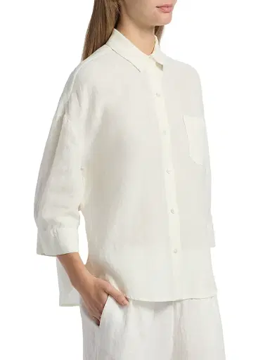 Jenni Kayne Women's Logan Linen Button-Front Shirt - Ivory - Size XL | Thumbnail 4 Jenni Kayne Women's Logan Linen Button-Front Shirt - Ivory - Size XL | Thumbnail 4