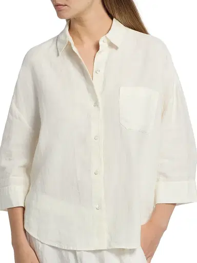 Jenni Kayne Women's Logan Linen Button-Front Shirt - Ivory - Size XL | Thumbnail 6 Jenni Kayne Women's Logan Linen Button-Front Shirt - Ivory - Size XL | Thumbnail 6