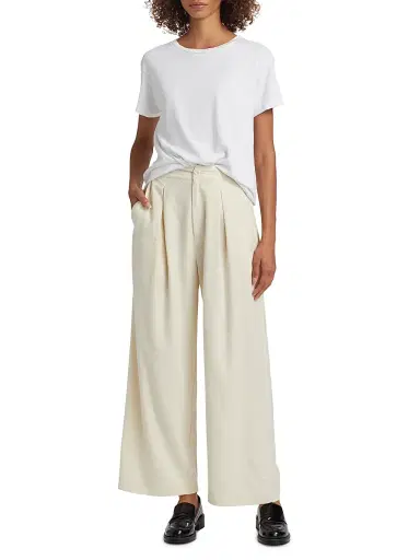 Jenni Kayne Women's Textured Silk Relaxed-Fit Trousers - Ivory - Size 12 | Thumbnail 2 Jenni Kayne Women's Textured Silk Relaxed-Fit Trousers - Ivory - Size 12 | Thumbnail 2