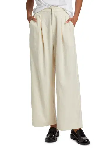 Jenni Kayne Women's Textured Silk Relaxed-Fit Trousers - Ivory - Size 12 | Thumbnail 3 Jenni Kayne Women's Textured Silk Relaxed-Fit Trousers - Ivory - Size 12 | Thumbnail 3