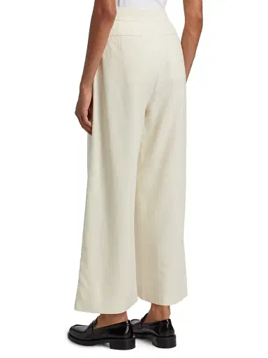 Jenni Kayne Women's Textured Silk Relaxed-Fit Trousers - Ivory - Size 12 | Thumbnail 5 Jenni Kayne Women's Textured Silk Relaxed-Fit Trousers - Ivory - Size 12 | Thumbnail 5
