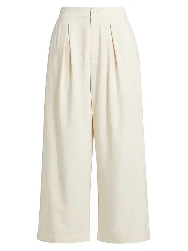 Jenni Kayne Women's Textured Silk Relaxed-Fit Trousers -