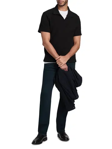 Frame Men's Johnny Collar Polo Shirt - Black - Size XXL | Thumbnail 2 Frame Men's Johnny Collar Polo Shirt - Black - Size XXL | Thumbnail 2