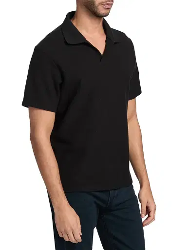Frame Men's Johnny Collar Polo Shirt - Black - Size XXL | Thumbnail 4 Frame Men's Johnny Collar Polo Shirt - Black - Size XXL | Thumbnail 4