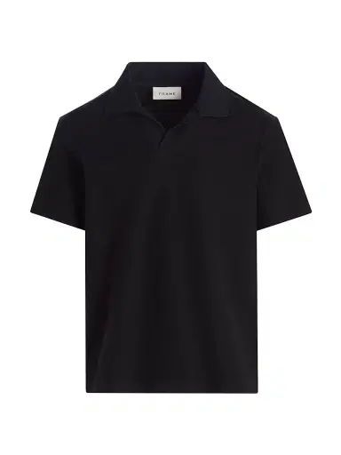 Frame Men's Johnny Collar Polo Shirt - Black - Size XXL | Thumbnail 1 Frame Men's Johnny Collar Polo Shirt - Black - Size XXL | Thumbnail 1
