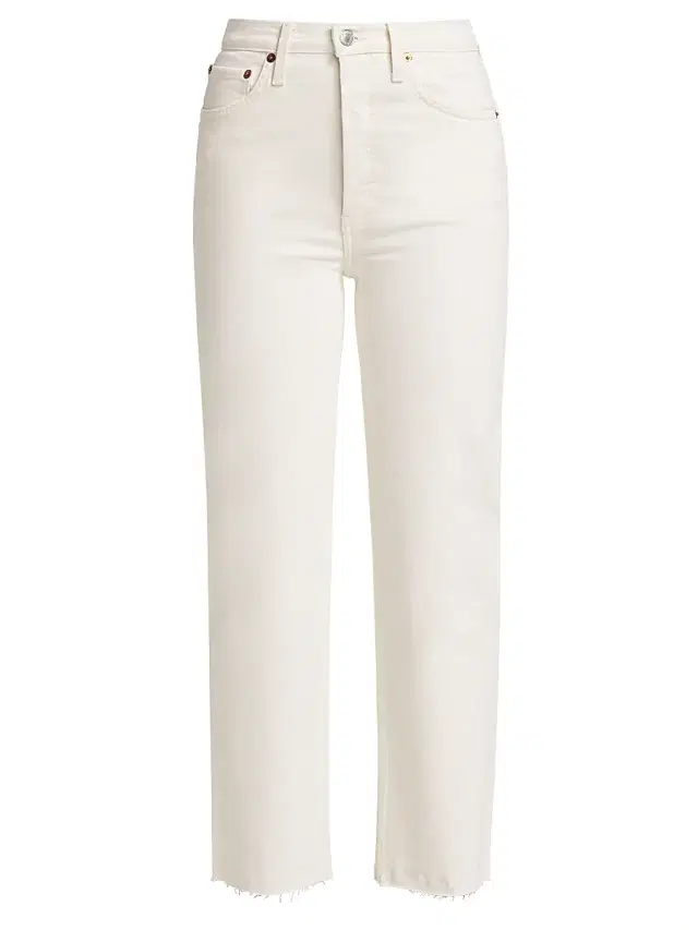 Re/done Women's 70s Stove Pipe Straight Jeans - Vintage White