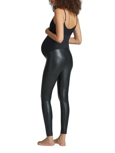 Commando Women's Coated Faux Leather Maternity Leggings - Black - Size XL | Thumbnail 3