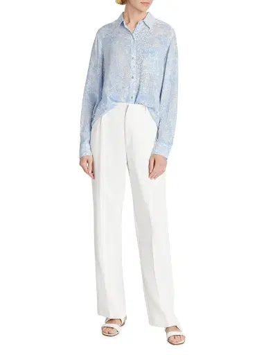Rails Women's Josephine Button-Front Blouse - Aqua Mixed Animals | Thumbnail 2 Rails Women's Josephine Button-Front Blouse - Aqua Mixed Animals | Thumbnail 2