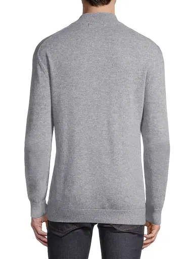 Greyson Men's Sebonack Quarter-Zip Pullover - Light Grey - Size Small | Thumbnail 5