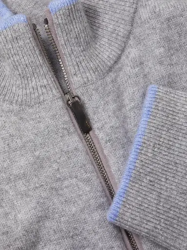 Greyson Men's Sebonack Quarter-Zip Pullover - Light Grey - Size Small | Thumbnail 6