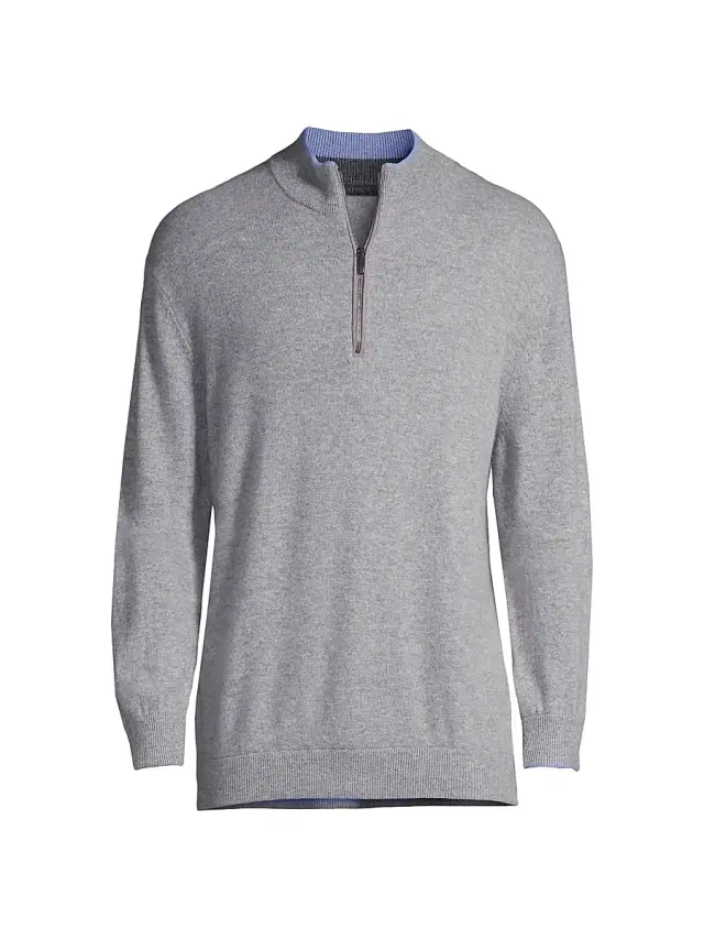 Men's Sebonack Quarter-Zip Pullover - Light Grey