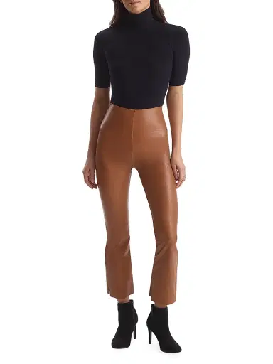 Commando Women's Faux Leather Crop Flare Pant | Thumbnail 2 Commando Women's Faux Leather Crop Flare Pant | Thumbnail 2