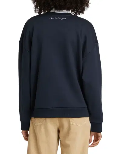 Favorite Daughter Women's Favorite Sister Heart Logo Sweatshirt - Navy - Size XS | Thumbnail 5