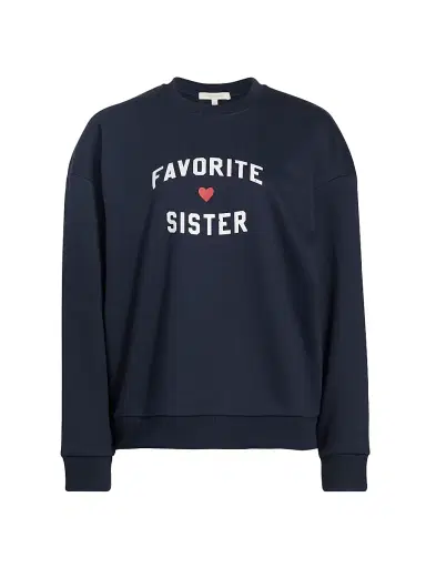 Favorite Daughter Women's Favorite Sister Heart Logo Sweatshirt - Navy - Size XS | Thumbnail 1