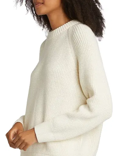 Jenni Kayne Women's Oversized Cotton Fisherman Sweater - Ivory - Size Large | Thumbnail 6