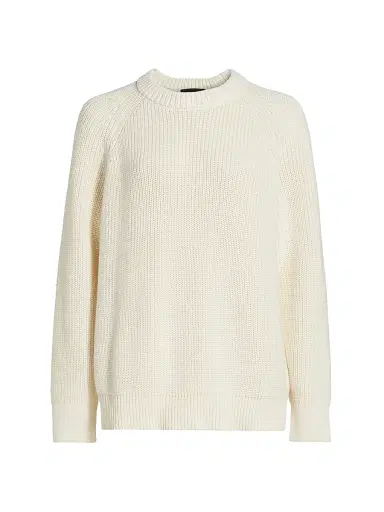 Jenni Kayne Women's Oversized Cotton Fisherman Sweater - Ivory - Size Large | Thumbnail 1