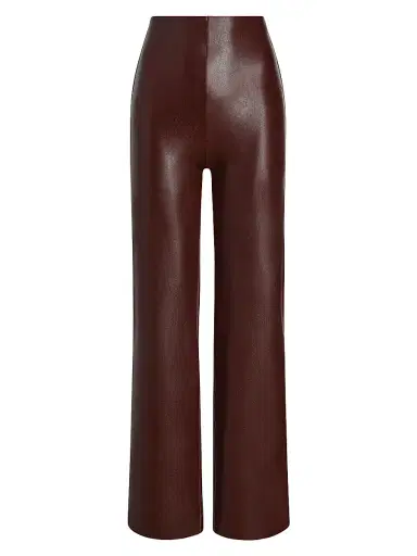 Commando Women's Faux-Leather Wide-Leg Pants - Oxblood - Size XL | Thumbnail 1