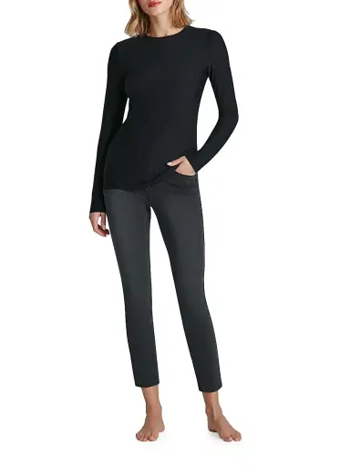 Commando Women's Butter Knit Long-Sleeve T-Shirt - Black | Thumbnail 2