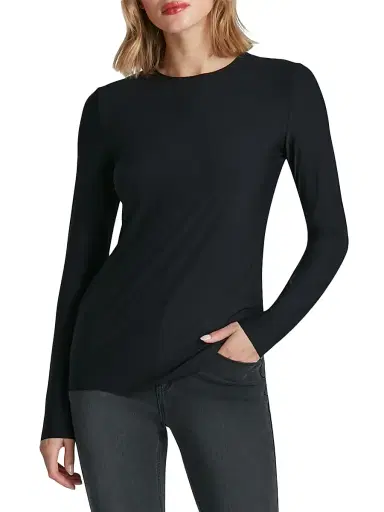 Commando Women's Butter Knit Long-Sleeve T-Shirt - Black | Thumbnail 3