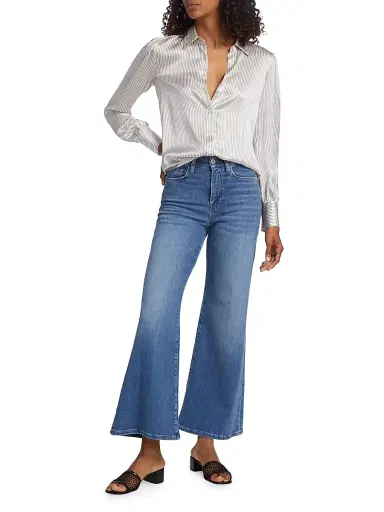 Frame Women's Le Slim Palazzo Drizzle High-Rise Stretch Jeans | Thumbnail 2